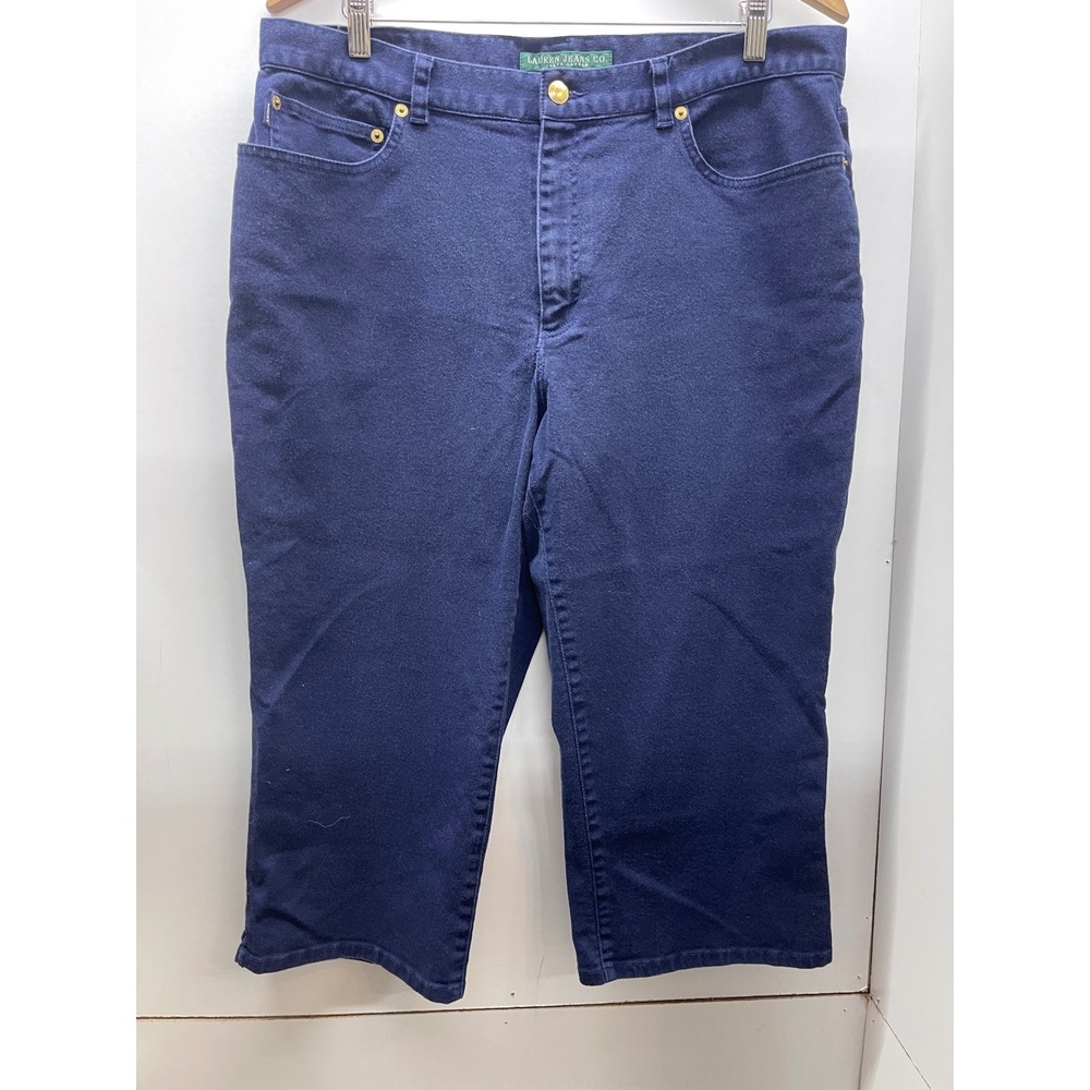Lauren Ralph Lauren Navy Blue Capri Jeans Womens 16 Stretch Cropped Denim Pants